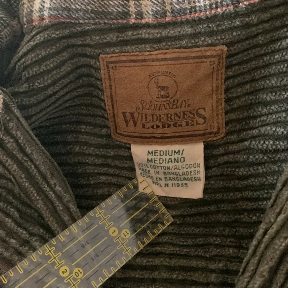 Corduroy zipper shirt jacket women medium olive green - Picture 4 of 13